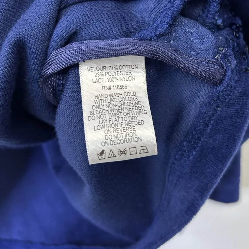 Quacker Factory Velour Zip Jacket Women’s Size 3X‎ Blue Sequin
